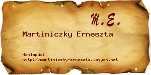Martiniczky Erneszta névjegykártya